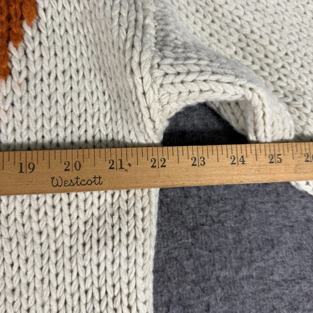 POL Chunky Knit Oversized Deer Print Sweater Size M Holliday Fall Cabin Cozy